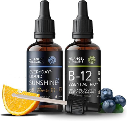 Mt. Angel Vitamins B12 Essential Trio + Everyday Liquid Sunshine2 D3+K2 in Pakistan