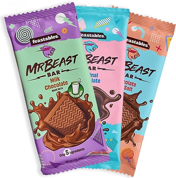 Beast Bar Sea Salt Chocolate, Original Chocolate, Milk Chocolate Feast Bars [3-Pack] in Pakistan