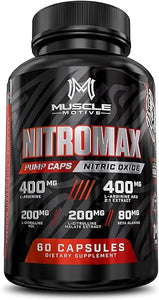 Nitric Oxide Booster with L-Arginine, L-Citrulline, Beta Alanine, AAKG - Non-GMO, Gluten-Free, Vegan - Pre-Workout Supplement for Muscle Growth, Stamina, Energy, Pumps, Vascularity - 60 Capsules in Pakistan