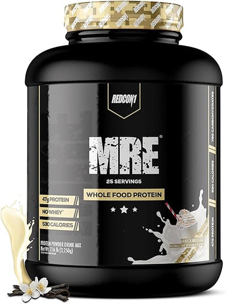 MRE Protein Powder, Vanilla Milkshake - Meal Replacement Protein Blend Made with MCT Oil & Whole Foods - Protein with Natural Ingredients to Aid in Muscle Recovery (25 Servings) in Pakistan