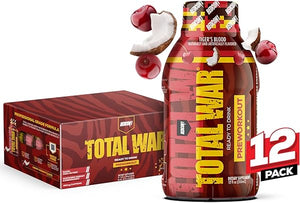 Total War Ready to Drink Pre Workout - Endurance Boosting, Keto Friendly RTD Formula - Amino Acid + Citrulline Malate Pre Workout Drink for Men & Women (Tiger's Blood, 12 Servings) in Pakistan