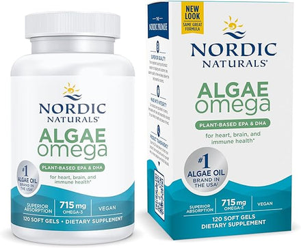 Algae Omega - 120 Soft Gels - 715 mg Omega-3 - Certified Vegan Algae Oil - Plant-Based EPA & DHA - Heart, Eye, Immune & Brain Health - Non-GMO - 60 Servings in Pakistan