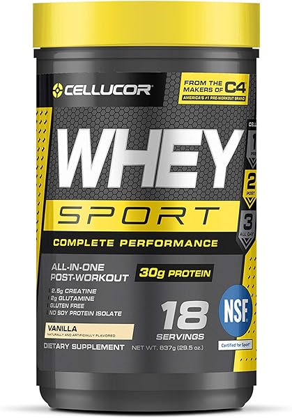 Whey Sport Protein Powder Vanilla | Post Workout Recovery Drink with Whey Protein Isolate, Creatine & Glutamine | 18 Servings in Pakistan in Pakistan