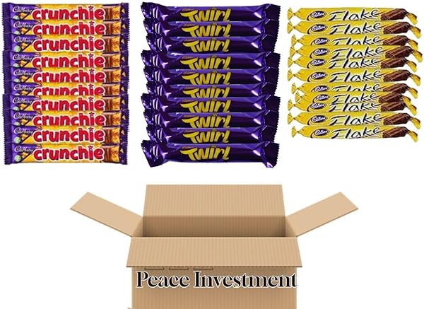 30 Pack Cadbury Chocolate Variety | Cadbury Chocolate Twirl 10 pack 21g | Cadbury Chocolate Flake 10 pack 20g | Crunchie 20 pack 40g by Peace merchandise in Pakistan in Pakistan