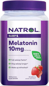 10mg Melatonin Gummies, Sleep Support for Adults, Melatonin Supplements for Sleeping, 140 Strawberry-Flavored Gummies, 70 Day Supply in Pakistan