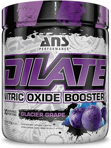 Dilate Pump PreWorkout Powder - Dietary Supplement - Maximizes Muscle Growth, Strength Performance - No Stims, Beta-Alanine, Creatine, Glacier Grape - 30 Servings (Glacier Grape) in Pakistan