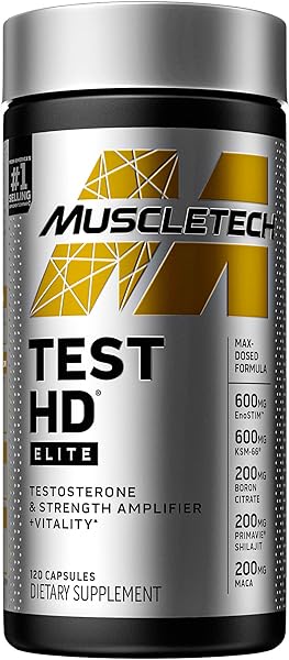 Testosterone Booster for Men | MuscleTech Test HD Elite Test Booster | Muscle Builder + Nitric Oxide Booster | Boron Supplement & Tribulus Terrestris for Men | Increased Blood Flow | 120 Count in Pakistan