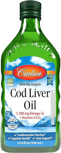 Cod Liver Oil, 1100 mg Omega-3s, Wild-Caught Norwegian Arctic Cod-Liver Oil, Sustainably Sourced Nordic Fish Oil Liquid, Unflavored, 500 ml (16.9 Fl Oz) in Pakistan