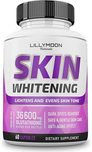 Glutathione Whitening Pills Skin Lightening Pills - Skin Whitening Formula - Glutathione Whitening Skin Pills with Vitamin C - Skin Lightener - Dark Spot Remover - Made in USA in Pakistan