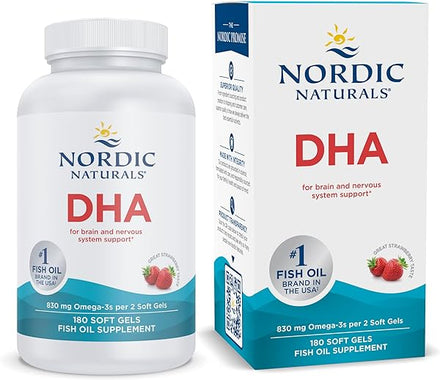 DHA, Strawberry - 180 Soft Gels - 830 mg Omega-3 - High-Intensity DHA Formula for Brain & Nervous System Support - Non-GMO - 90 Servings in Pakistan