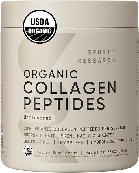 Organic Collagen Peptides - Hydrolyzed Type I & III Collagen Protein Powder Made Sustainably from Grass-Fed Cows - Unflavored - 30 Servings in Pakistan in Pakistan