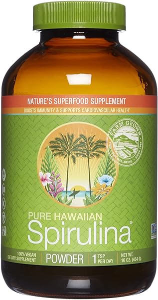 Hawaii, Pure Hawaiian Spirulina Powder, Vegan, Supports Immune System, Heart, Cells and Energy, 16 Ounce in Pakistan