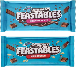 Mr. Beast Feastables Milk Chocolate, Milk Crunch Beast Bars Bundle, New Formula Smoother and Creamier Texture, 2.1 oz (60g), 2 BARS in Pakistan