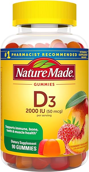 Nature Made Vitamin D3 2000 IU (50 mcg) per serving, Dietary Supplement for Bone, Teeth, Muscle and Immune Health Support, 90 Gummies, 45 Day Supply in Pakistan in Pakistan