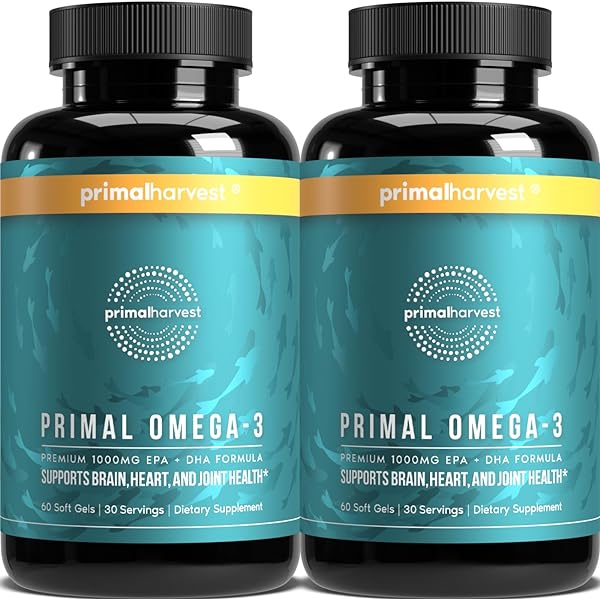 Omega 3 Fish Oil Supplements, 30 Servings Soft Gels Capsules w/ 1000mg EPA + DHA Supplements, No Fishy Burps Non-GMO Omega 3 Fatty Acid, 2 Pack in Pakistan in Pakistan