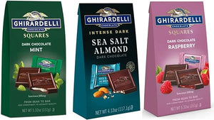 Dark Chocolate Squares 3 Flavor Variety Bundle, 1 each: Mint, Sea Salt Soiree, and Raspberry, (4.12-5.32 Ounces) in Pakistan