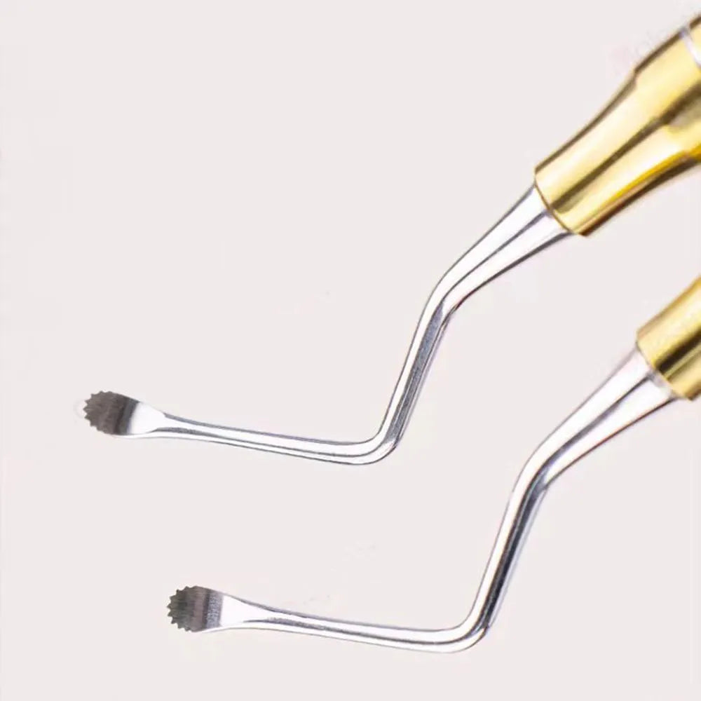 7Pcs Dental Curette Jagged Curettes Kit Dental Scaler Gracey Bone Curette Implant Tools