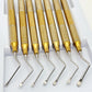 7Pcs/set Dental Curette Jagged Curettes Kit Dentistry Double Ends Cleaning Excavator Restorative Spoon Implant Tools