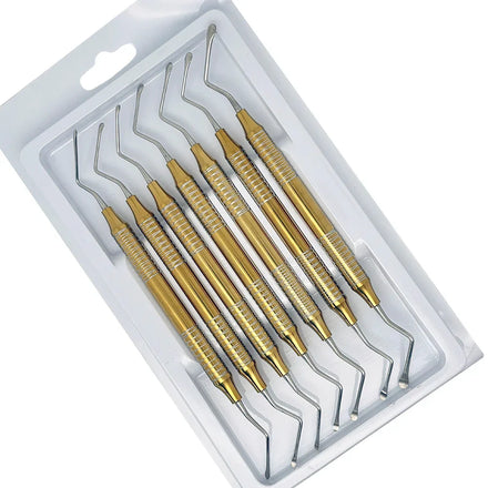 7Pcs/set Dental Curette Jagged Curettes Kit Dentistry Double Ends Cleaning Excavator Restorative Spoon Implant Tools