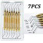 7Pcs/set Dental Curette Jagged Curettes Kit Dentistry Double Ends Cleaning Excavator Restorative Spoon Implant Tools