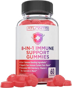 8-In-1 Immune Support Gummies With Elderberry - Powerful Immune Support Supplement Blend Of Elderberry, Quercetin, Zinc & Vitamin C Gummies Are Great Immune Boosters For Adults & Kids - 60 Gummies in Pakistan