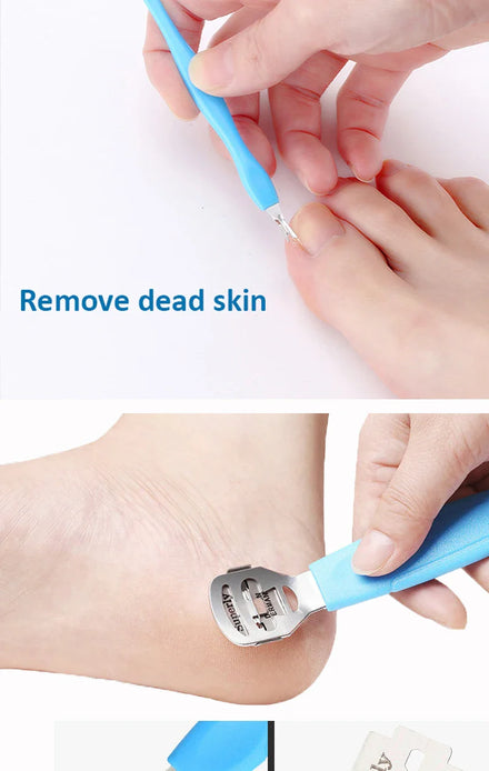 8 Piece Set Foot Rasp High Stainless Steel Remover Exfoliating Heel Sharpener Dead Skin Crackles Removal Nail Foot Care Tool