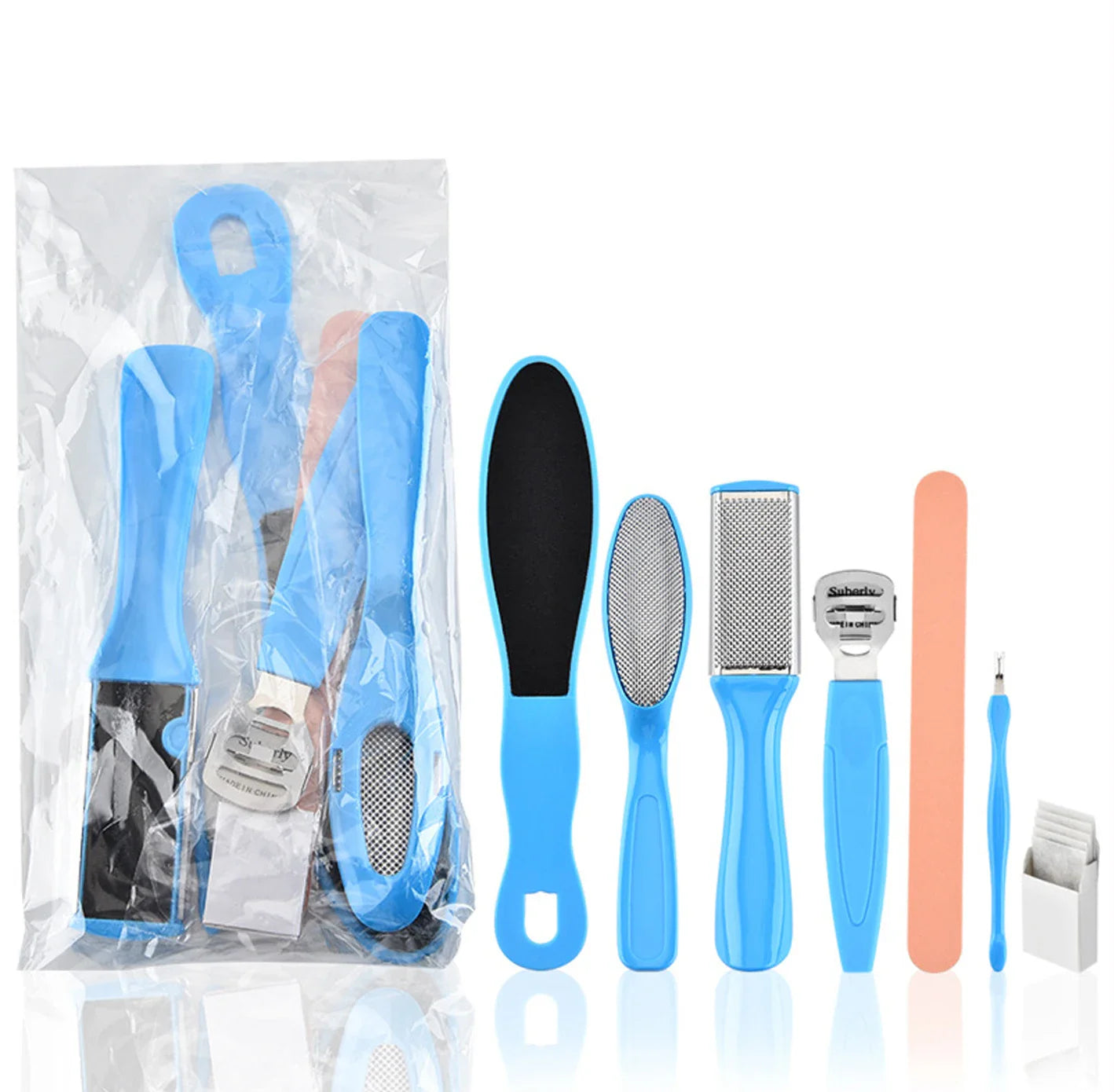 8 Piece Set Foot Rasp High Stainless Steel Remover Exfoliating Heel Sharpener Dead Skin Crackles Removal Nail Foot Care Tool