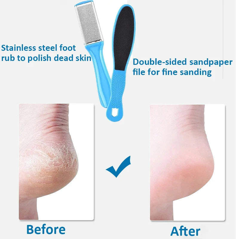 8 Piece Set Foot Rasp High Stainless Steel Remover Exfoliating Heel Sharpener Dead Skin Crackles Removal Nail Foot Care Tool