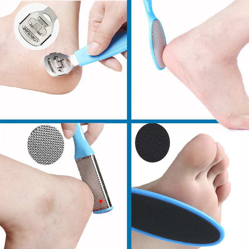 8 Piece Set Foot Rasp High Stainless Steel Remover Exfoliating Heel Sharpener Dead Skin Crackles Removal Nail Foot Care Tool