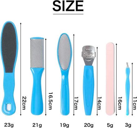 8 Piece Set Foot Rasp High Stainless Steel Remover Exfoliating Heel Sharpener Dead Skin Crackles Removal Nail Foot Care Tool