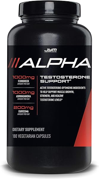 Alpha JYM Testosterone Support | Male Vitality, Hormone Optimization, Ashwagandha, Fenugreek, Eurycoma, Damiana, Quercetin, DIM | JYM Supplemental Science | 180 Vegetarian capsules in Pakistan