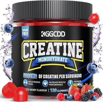 Creatine Monohydrate Gummies Sugar Free, 5g of Creatine Monohydrate per Serving for Muscle Maximum Strength, Energy Focus Endurance, creatine Supplements for Women Men 120Count Mixed Berry in Pakistan