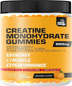 Creatine Monohydrate Gummies 5g for Men Women - Sugar Free Chewable Vegan Supplement - Enhanced Formula with Vitamin B12 L-Taurine Betaine Anhydrous Alpha-GPC BCAA 2:1:1 in Pakistan