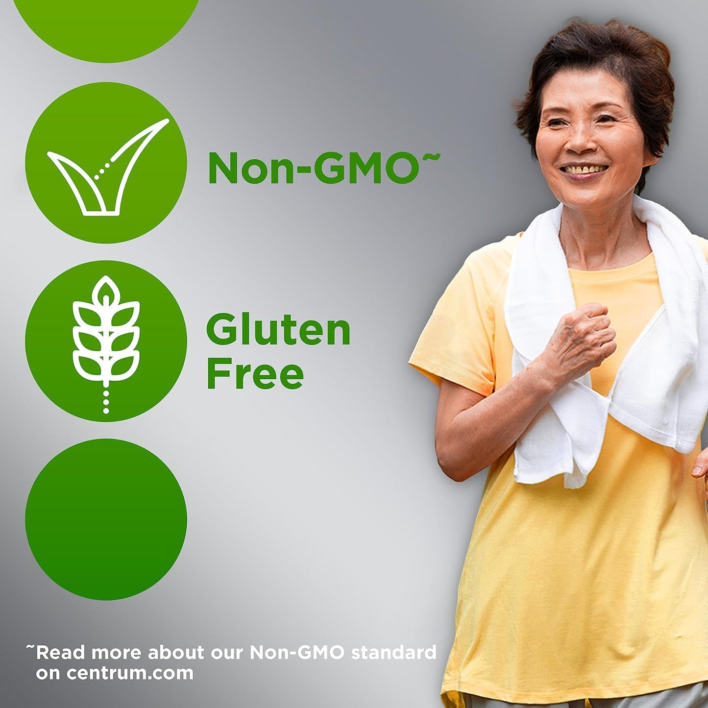 Centrum Silver Multivitamin for Adults 50 Plus, Multivitamin/Multimineral Supplement, Vitamin D3, B Vitamins, Gluten Free, Non-GMO Ingredients, Supports Memory and Cognition in Older Adults - 220 Ct