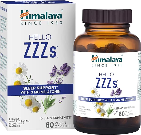 Hello ZZZs with GABA, L-Theanine and Melatonin 3mg for Sleep Support and Occasional Sleeplessness, 60 Capsules, 2 Month Supply in Pakistan in Pakistan