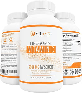 Liposomal Vitamin C 2000mg | Superior Delivery System | 300 Capsules Immune Support & Collagen Booster | High Absorption Ascorbic Acid, High Dose Vitamin c, Zero Soy, 100% Non–GMO in Pakistan