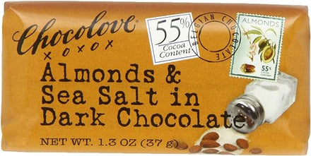 Chocolove Chocolate Bar, Almonds & Sea Salt in Dark Chocolate, 1.3 Ounce (Pack of 12) in Pakistan