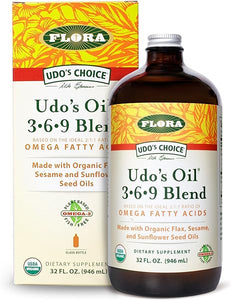 UDO’s Oil Omega 3-6-9 32 Oz Supplement | Organic | Plant Based | Vegan Fish Oil Alternative | Blend of Flaxseed, Coconut, Evening Primrose & More in Pakistan