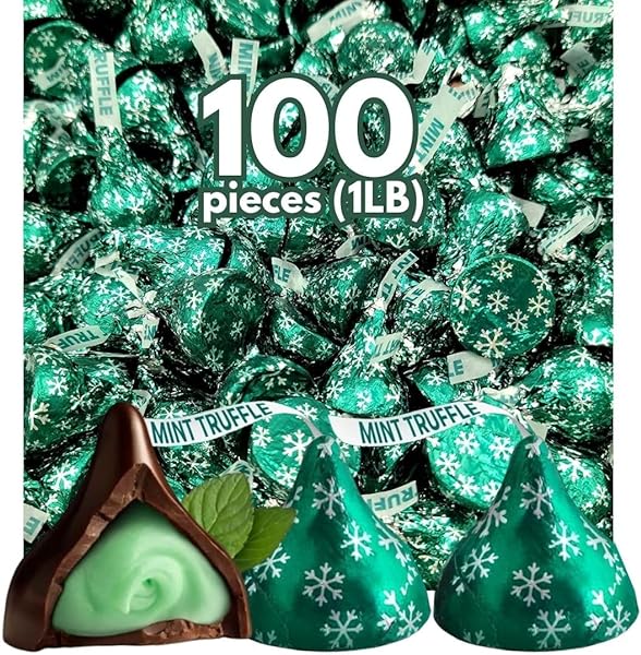 Hershey’s Kisses Mint Truffle - Dark Chocolate Filled with Mint Truffle Candy – Individually Wrapped – Bulk Pack (1 Pound) in Pakistan in Pakistan