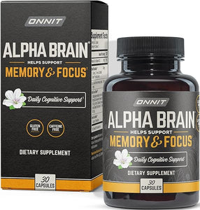 ONNIT Alpha Brain Premium Nootropic Brain Supplement, 30 Count, for Men & Women - Caffeine-Free Focus Capsules for Concentration, Brain Booster& Memory Support - Cat's Claw, Bacopa, Oat Straw in Pakistan