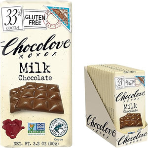 Chocolove Creamy Milk Chocolate Bars | 33% Cocoa | Crafted with Silky Belgian Chocolate | Non-GMO, & Gluten-Free, 3.2 oz Bar (12 Pack) in Pakistan