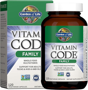 Multivitamin for Women, Men & Kids Age 6 and up, Vitamin Code Family Multi - 120 Vegetarian Capsules, Whole Food Vitamins, Food Blend & Probiotics, Gluten Free Dietary Supplements in Pakistan