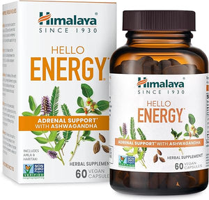 Hello Energy Herbal Supplement with Ashwagandha, Amla, Haritaki, Daily Energy Support, Positivity, Metabolism, Caffeine Free, Gluten Free, Non-GMO, Vegan, 60 Capsules, 30 Day Supply in Pakistan