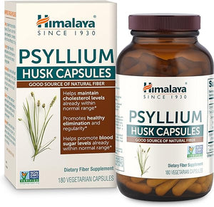 Psyllium Husk Capsules, Natural Daily Fiber Supplement, Regularity, Constipation, Supports Heart Health, Appetite Management, Non-GMO, Gluten Free, Vegan, 180 Capsules in Pakistan