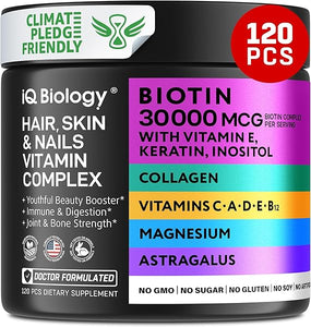 Biotin Vitamins for Hair Skin and Nails with Keratin Collagen - Hair Skin and Nails Vitamins for Women - Hair Growth Vitamins Multivitamin for Women with Magnesium, Vitamins D3, C* - 120PCS in Pakistan