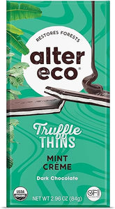 Mint Creme Truffle Thins, Chocolate Bar with Gooey Ganache Truffle Filling, Gluten-Free, Non-GMO Snacks, No Additives or Artificial Sweeteners, Fair Trade, Recyclable Packaging (1-Pack Mint Creme) in Pakistan