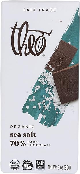 Sea Salt Organic Dark Chocolate Bar, 70% Cacao, 1 Bar | Vegan, Fair Trade in Pakistan