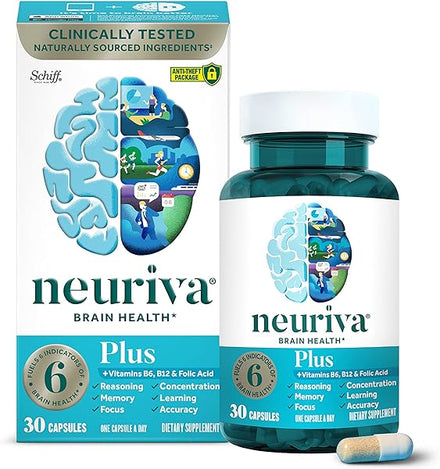 Plus Brain Supplement for Memory and Focus Clinically Tested Nootropics for Concentration for Mental Clarity, Cognitive Enhancement Vitamins B6, B12, Phosphatidylserine 30 Capsules in Pakistan