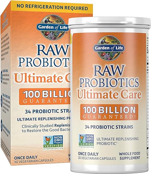 Raw Probiotics - 100 Billion CFU, Shelf Stable, 30 Capsules - For Men and Women, Digestive Enzymes, Clinically Studied Strains - by Garden of Life in Pakistan in Pakistan