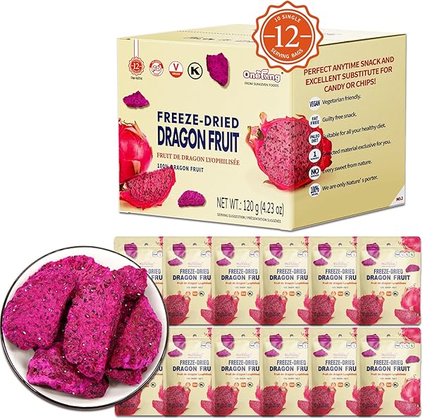 ONETANG Freeze-Dried Dragon Fruit, 12 Pack Si in Pakistan